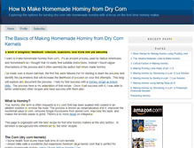 Tablet Screenshot of howtomakehominyfromcorn.com